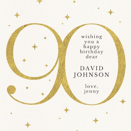 Sparkling 90 - birthday card