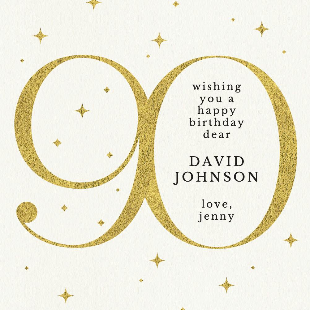 Sparkling 90 -  free birthday card