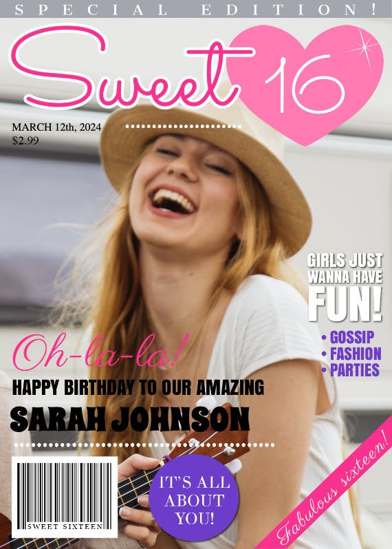 Special edition sweet 16 -  free birthday card