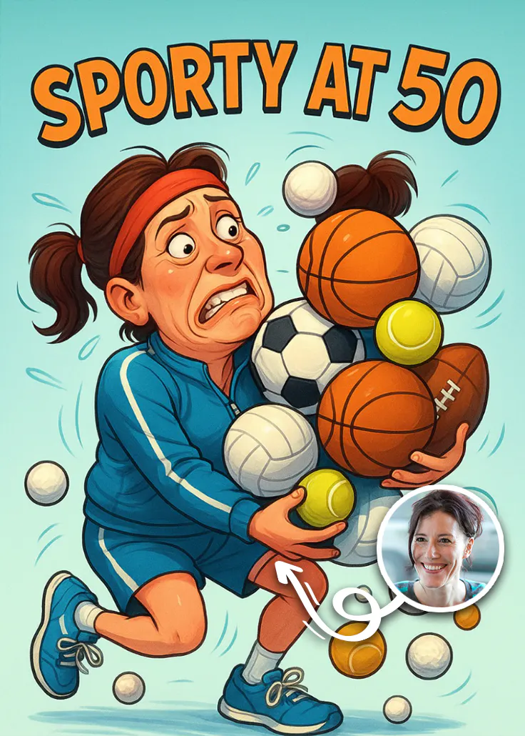 Sporty at 50 - kartka urodzinowa