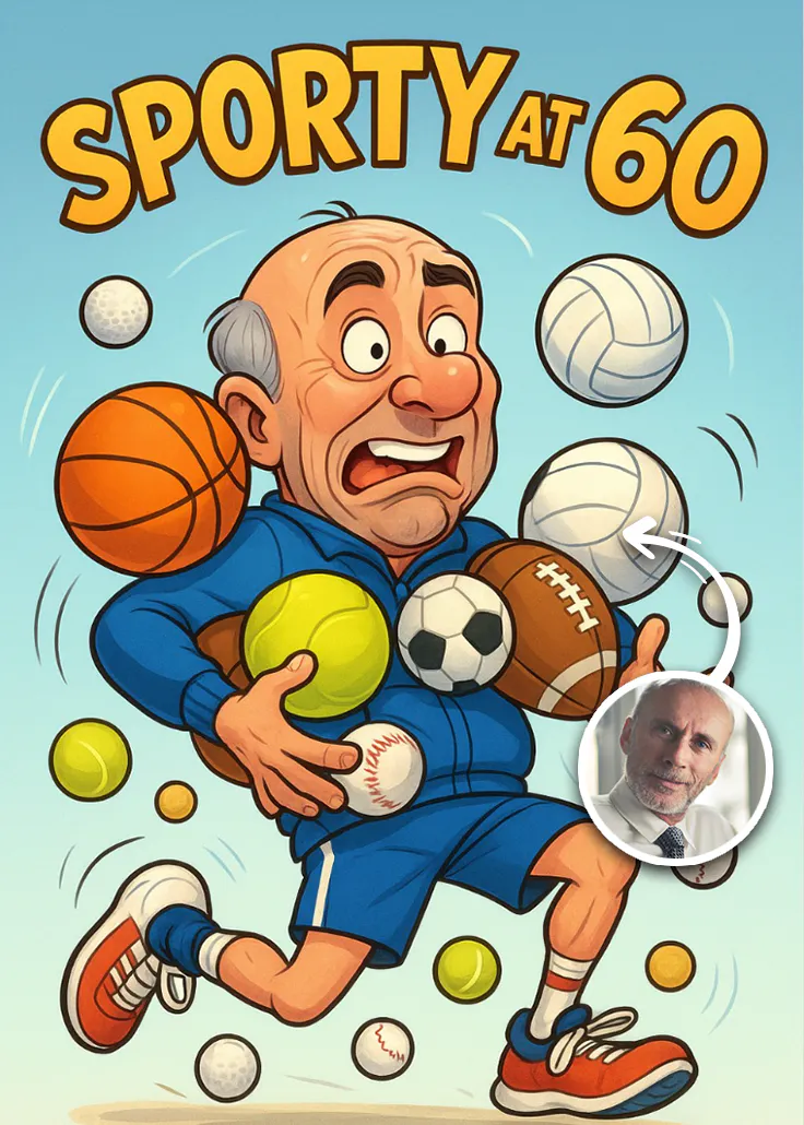 Sporty at 60 - přání k narozeninám