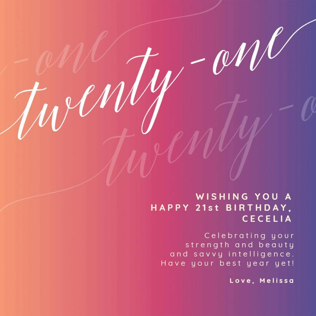 Sweeping script -  tarjeta de cumpleaños