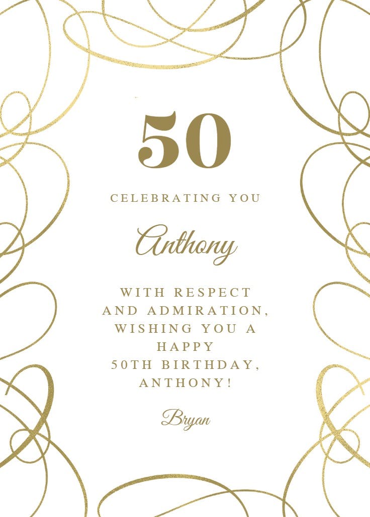 Swirls on black - birthday card