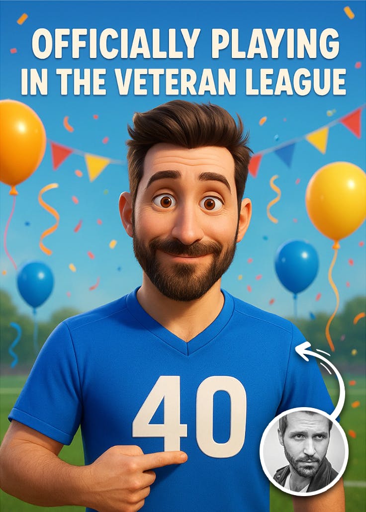 Veteran league 40 - tarjeta de cumpleaños