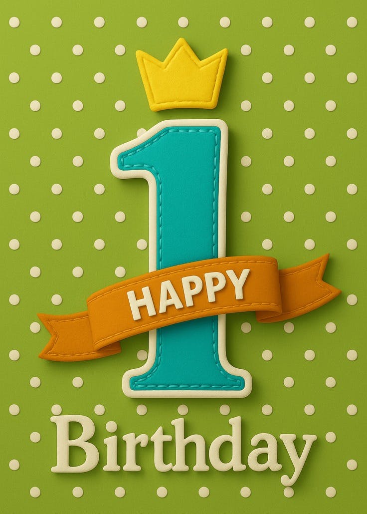1st birthday to a prince - tarjeta de cumpleaños