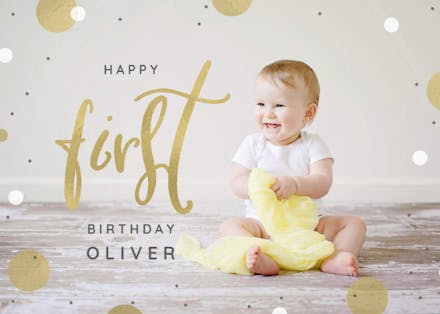 1st confetti - Tarjeta De Cumpleaños