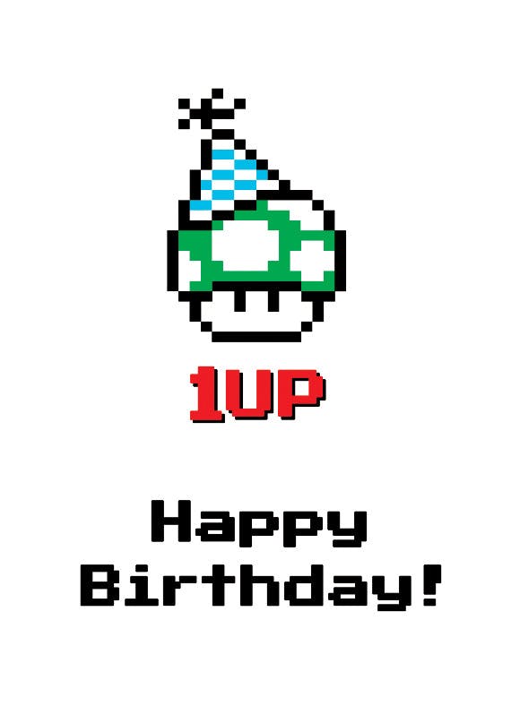 1up - happy birthday card