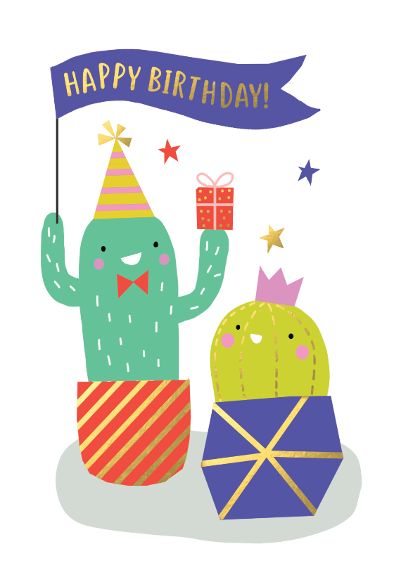 2 Happy Cactus - Birthday Card (Free) | Greetings Island