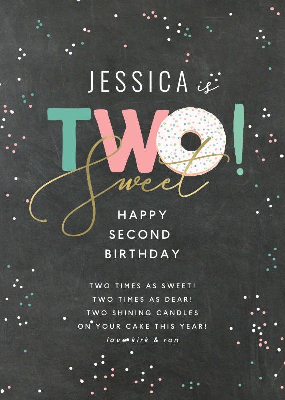 2 sweet -  free birthday card