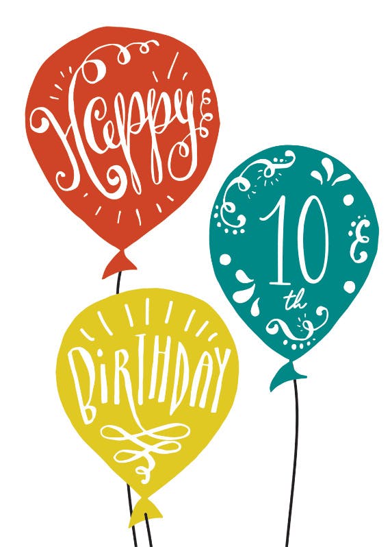 3 balloons - birthday card
