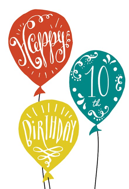 3 Balloons - Happy Birthday Card