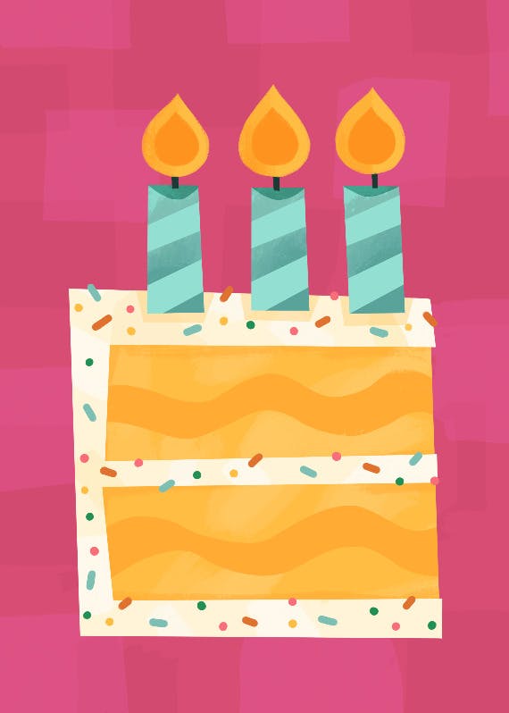 A huge piece of cake - happy birthday card