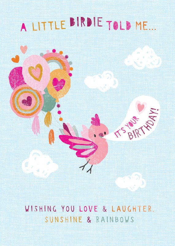 A little birdie told me - birthday card