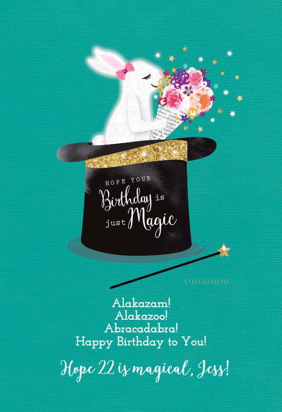 Abracadabra - tarjeta de cumpleaños