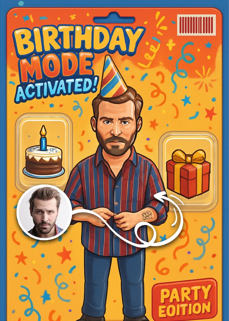 Action figure starter pack - happy birthday card