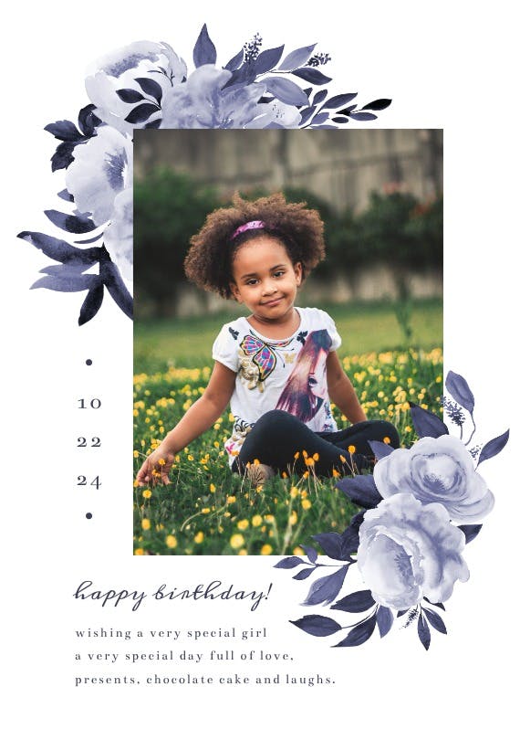 Antoiniette florals - tarjeta de cumpleaños