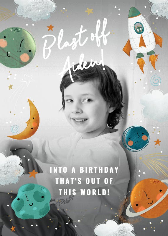 Astronautical - happy birthday card