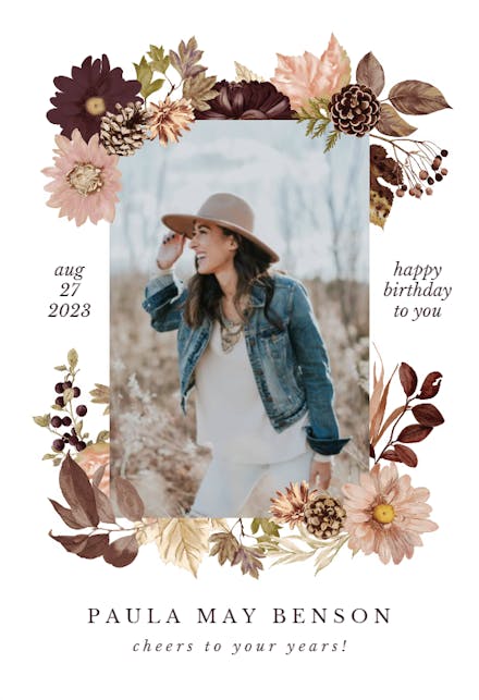 Autumn Celebration - Happy Birthday Card