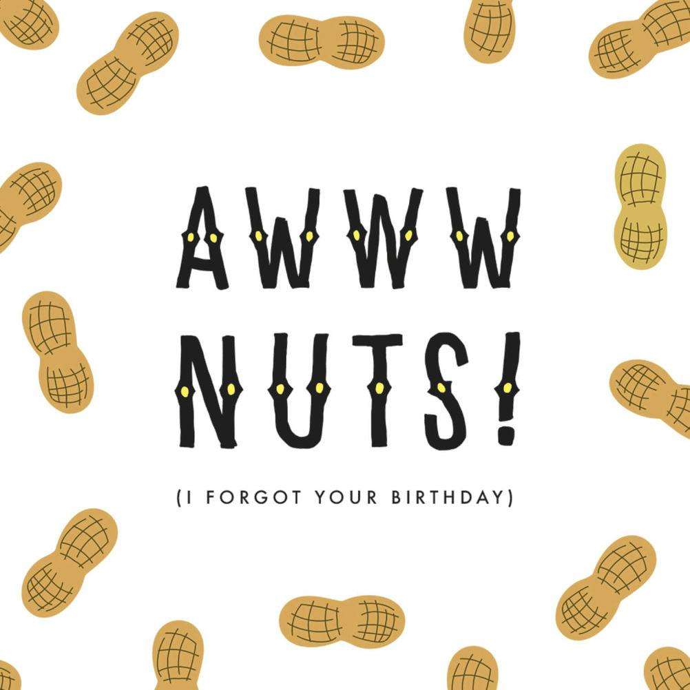 Aww nuts -  tarjeta de cumpleaños