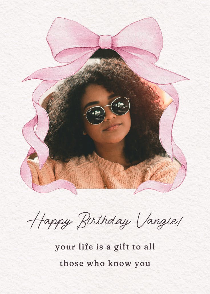 Ballerina bow photo - birthday card