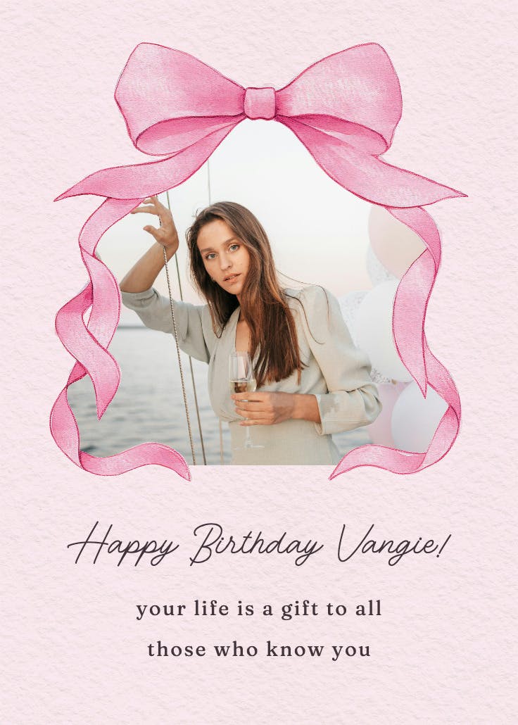 Ballerina bow photo - happy birthday card