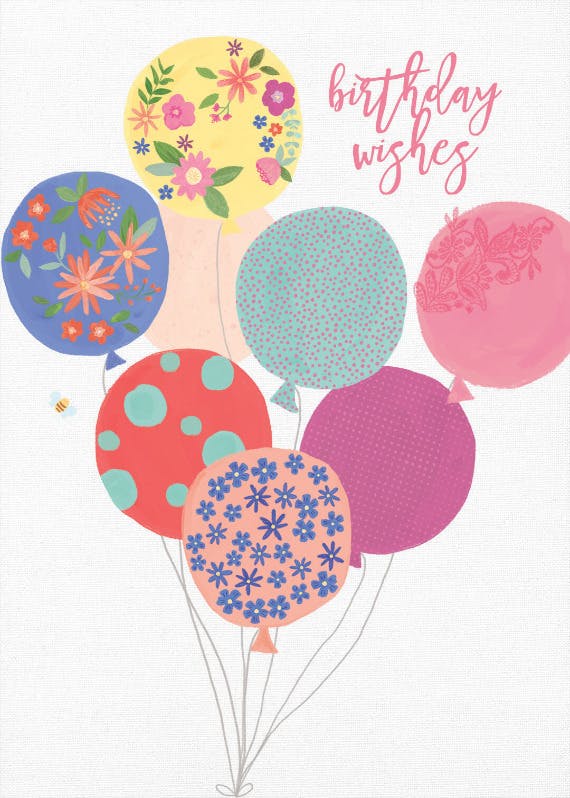 Balloon bouquet -  tarjeta de cumpleaños