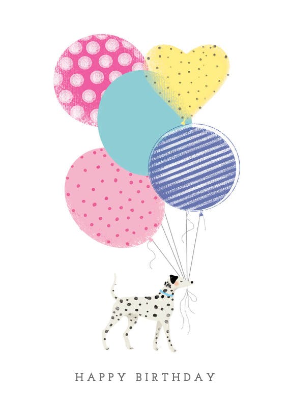 Balloon holder - happy birthday card