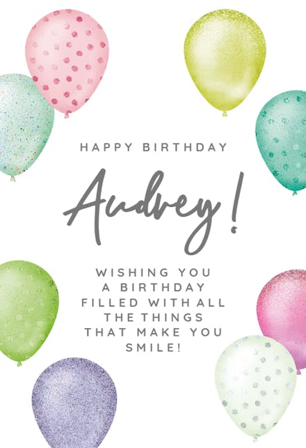 Balloon Shimmer - Happy Birthday Card