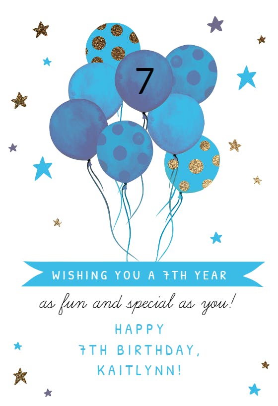 Banner & balloons - happy birthday card