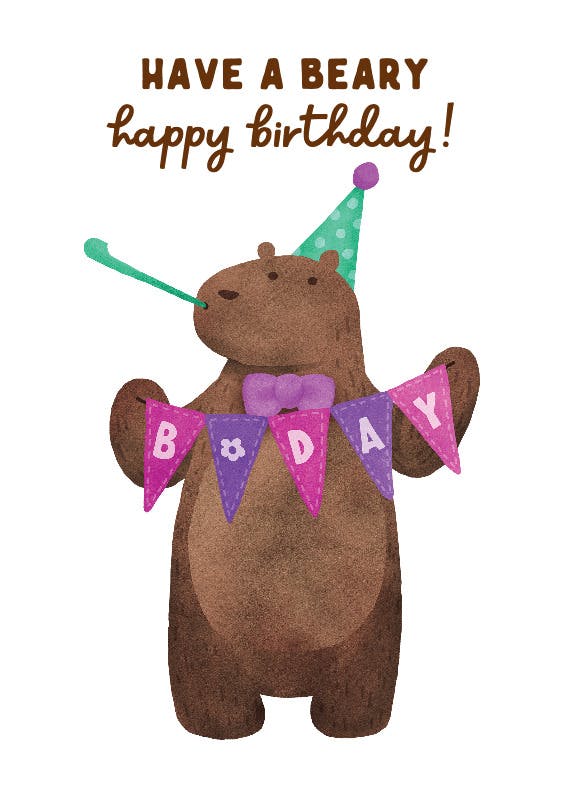 Bday bear -  tarjeta de cumpleaños