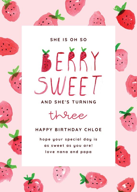 Berry merry - happy birthday card