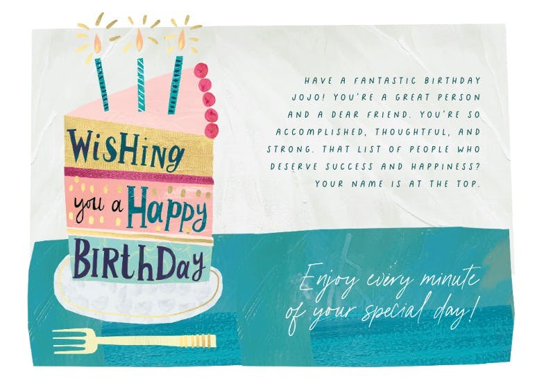 Big slice o’ cake - tarjeta de cumpleaños