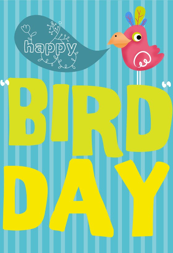 Bird day - happy birthday card