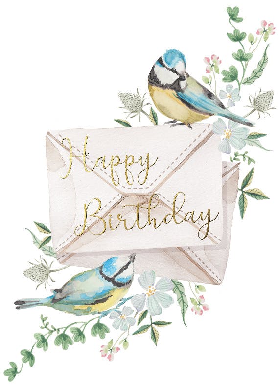 Bird song - happy birthday card