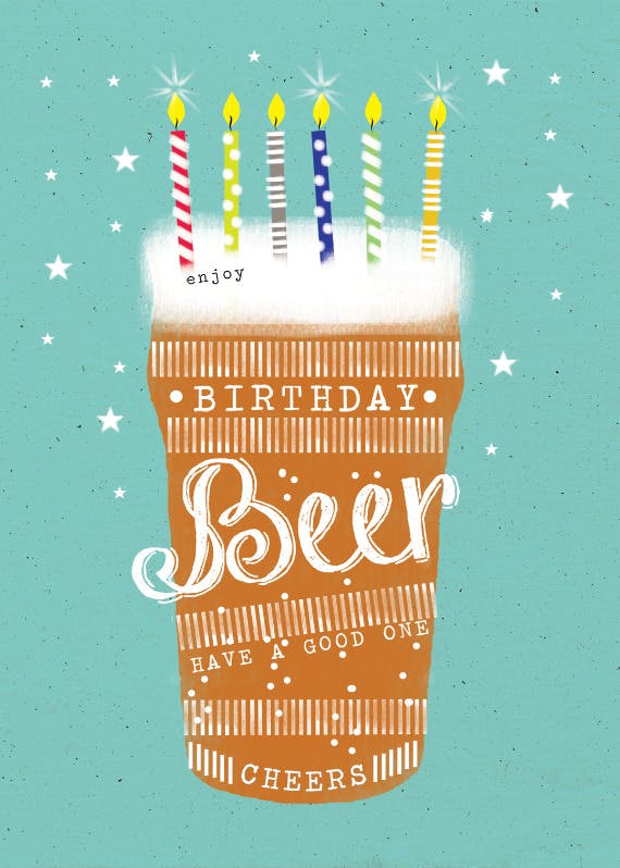 Birthday beer -  tarjetas de agradecimiento por la asistencia