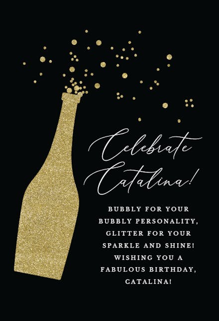 Birthday Bubbly - Birthday Card