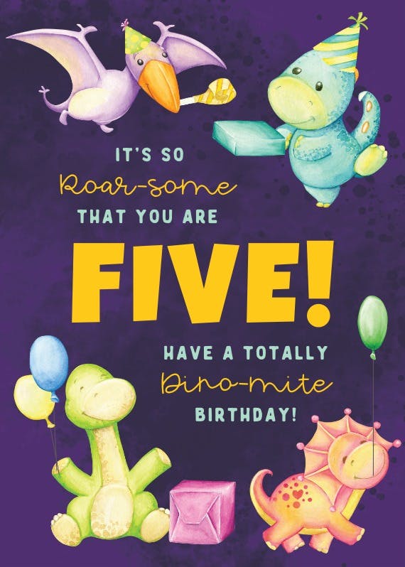 Birthday dinosaurs - birthday card