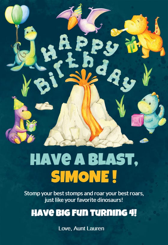 Lava little - happy birthday card