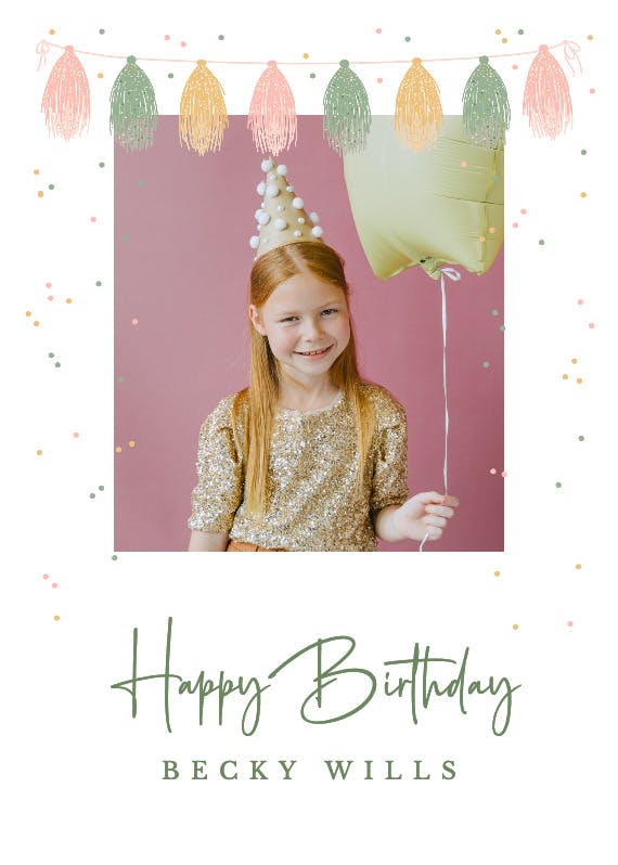 Birthday garland -  tarjeta de cumpleaños