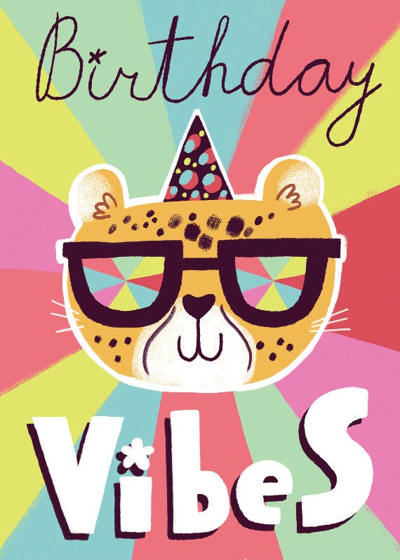 Birthday retro vibes - happy birthday card