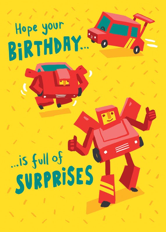 Birthday robot - birthday card