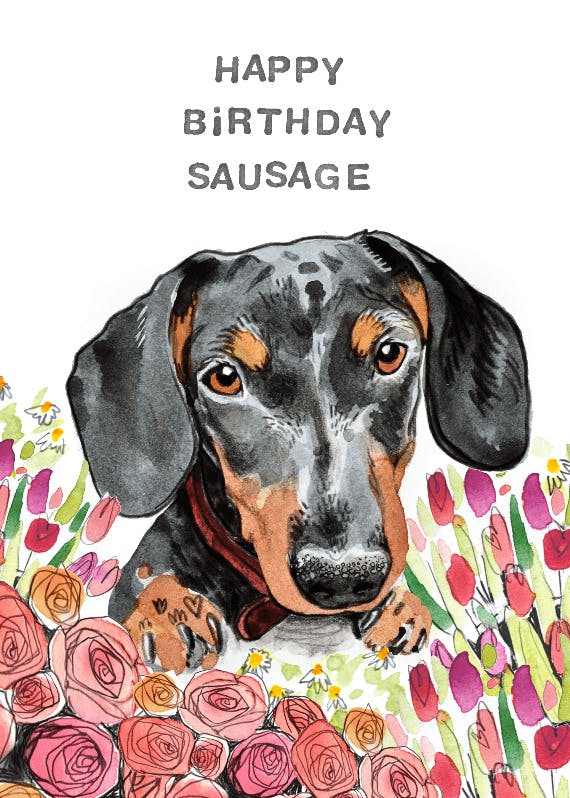 Birthday sausage - tarjeta de cumpleaños