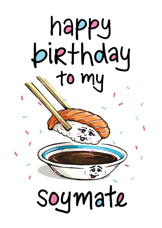 Birthday soy mate -   funny birthday card