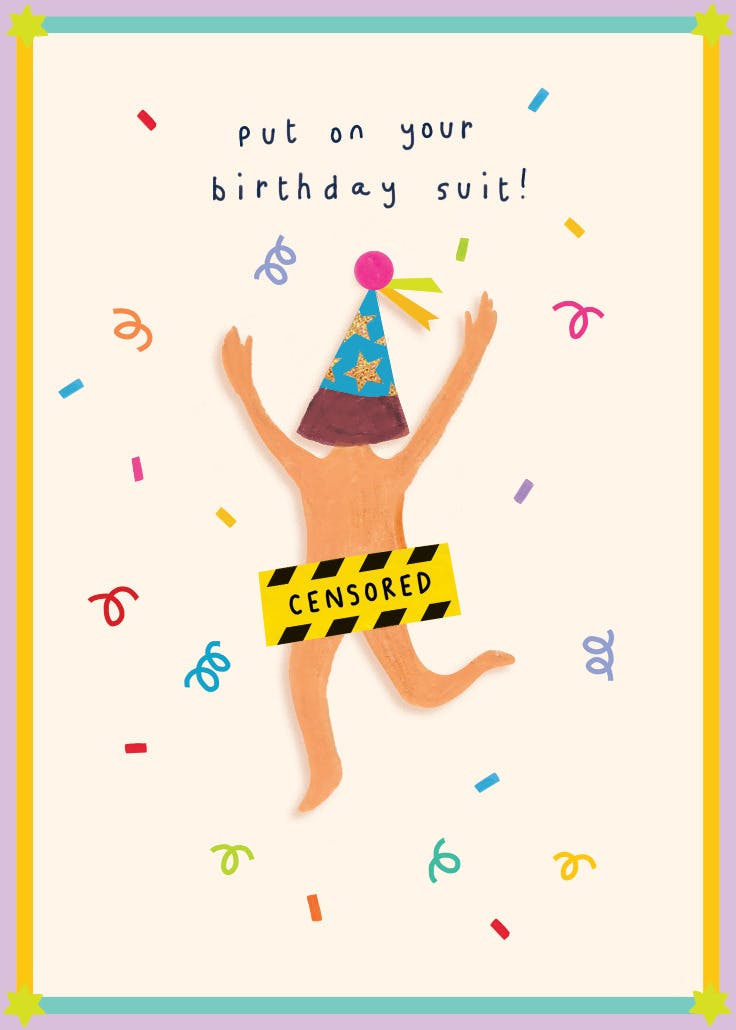 Birthday suit - birthday card