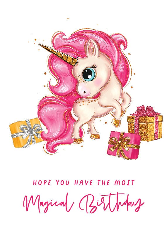 Birthday unicorn -  tarjeta de cumpleaños