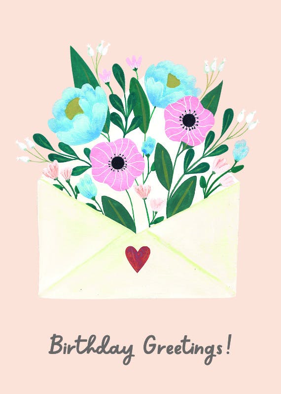 Blooming - tarjeta de cumpleaños