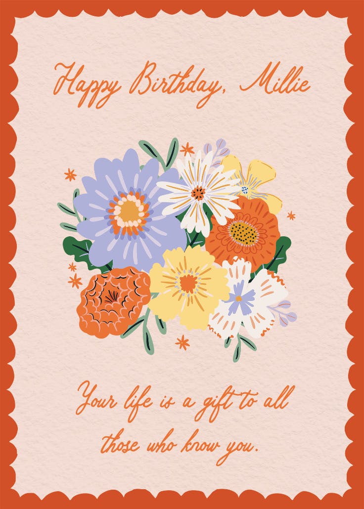 Blooming bouquet - happy birthday card