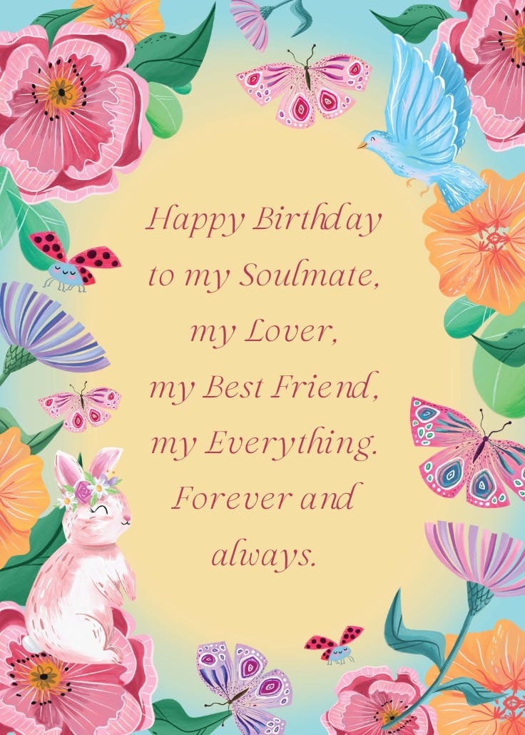 Blooms & beauties - happy birthday card