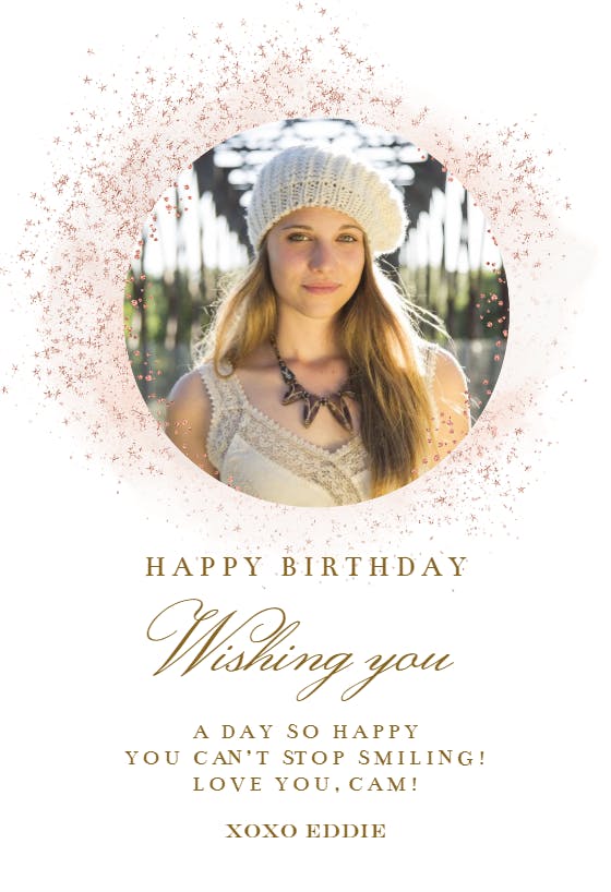 Blush gold spots - happy birthday card