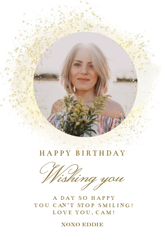 Blush gold spots - happy birthday card